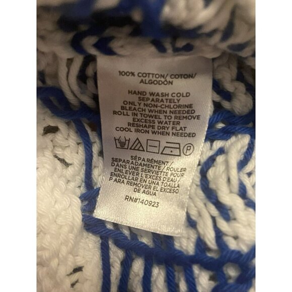 LOFT Halter Knit Sweater Tank Top White Blue Sleeveless XS Nautical Striped - Picture 7 of 7